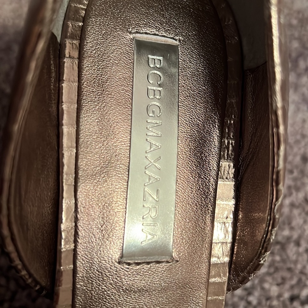 BCBGMAXAZRIA DARK SILVER MA-OSARIO VERO CUOIO SHOES SIZE 8B - Picture 3 of 5